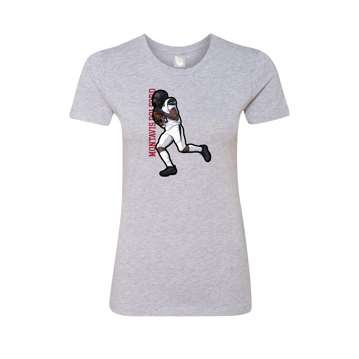 Womens Tee — Name Vertical in Grey