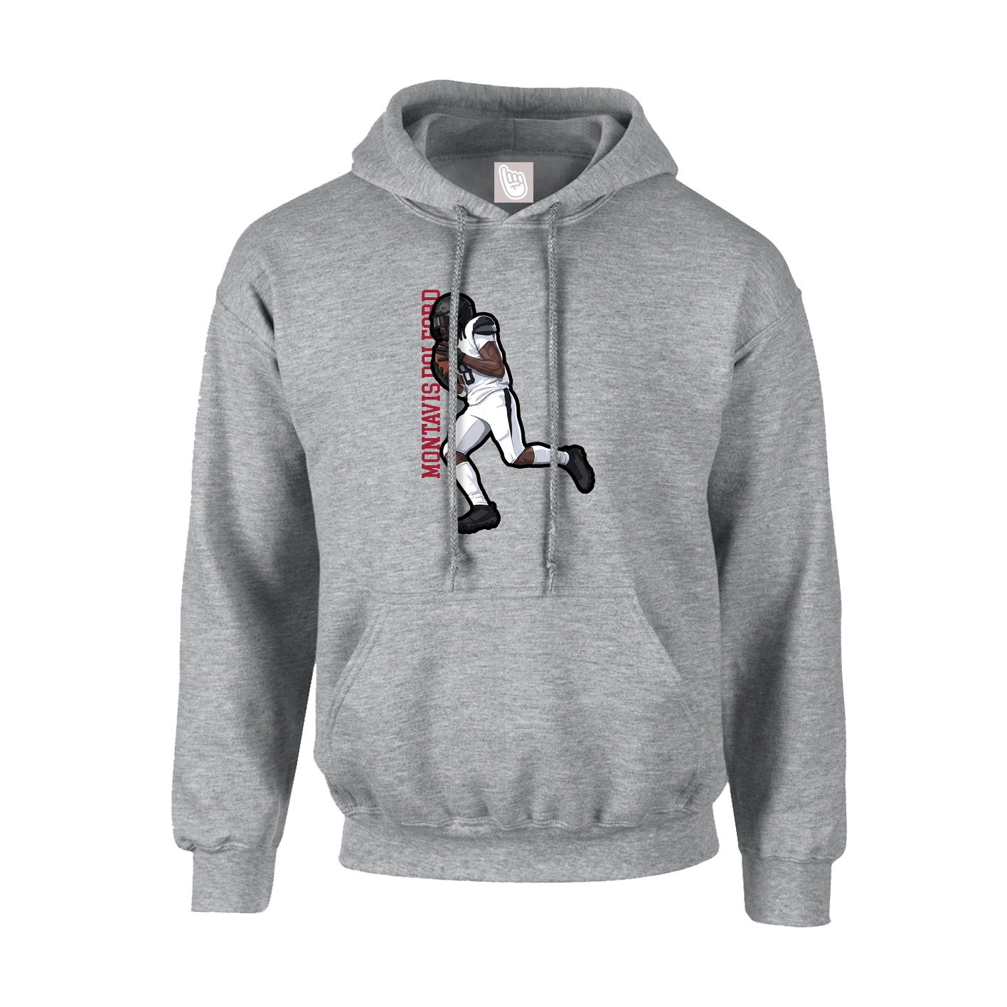 Hoodie — Name Vertical in Grey