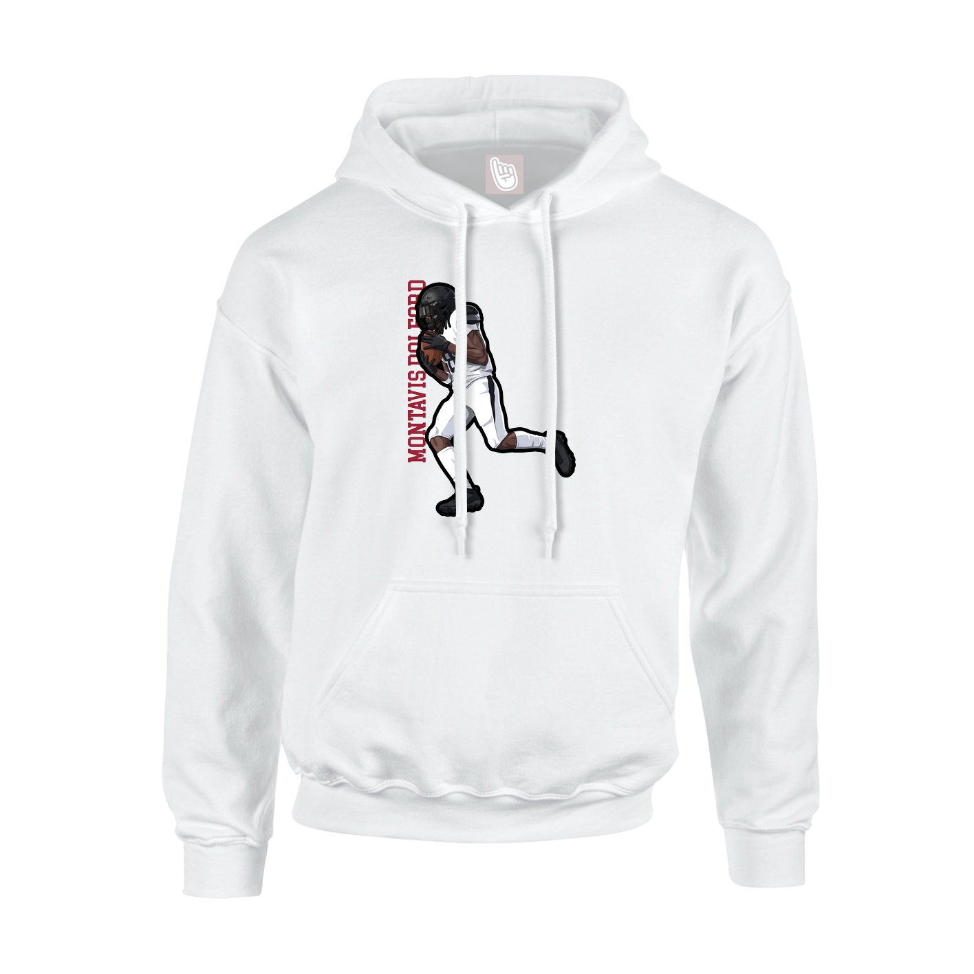 Youth Hoodie — Name Vertical in White