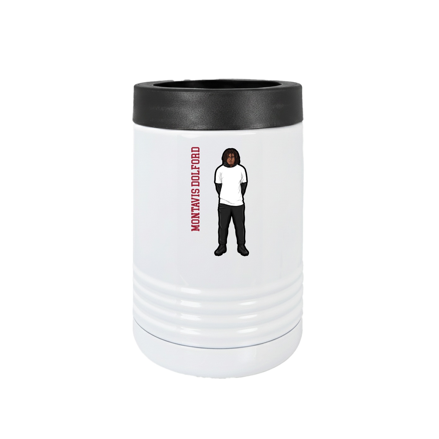 Beverage Holder — Name Vertical in White