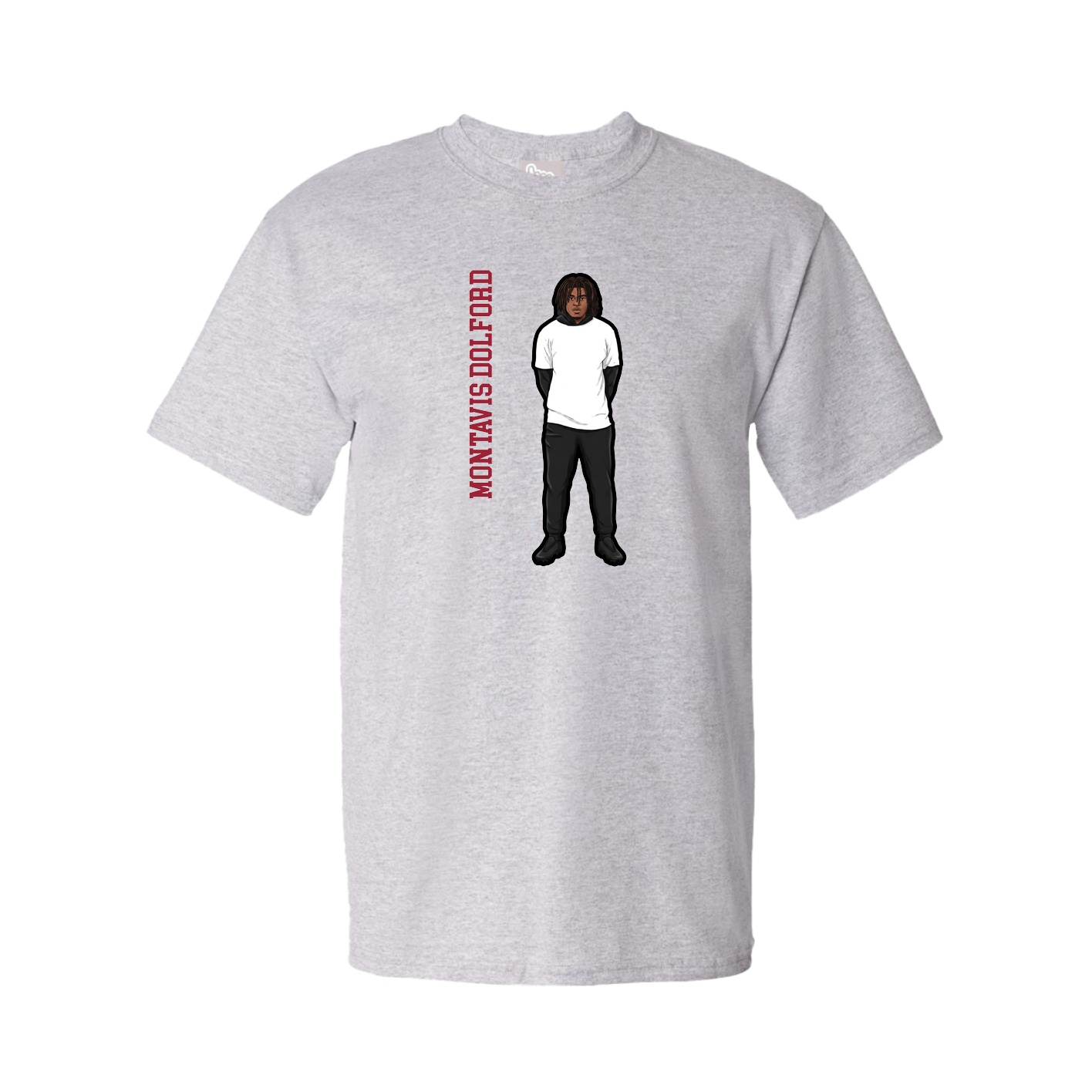 Youth Tee — Name Vertical in Grey