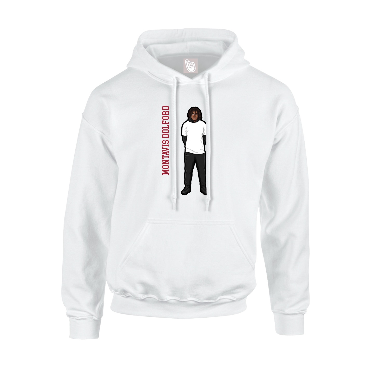 Hoodie — Name Vertical in White