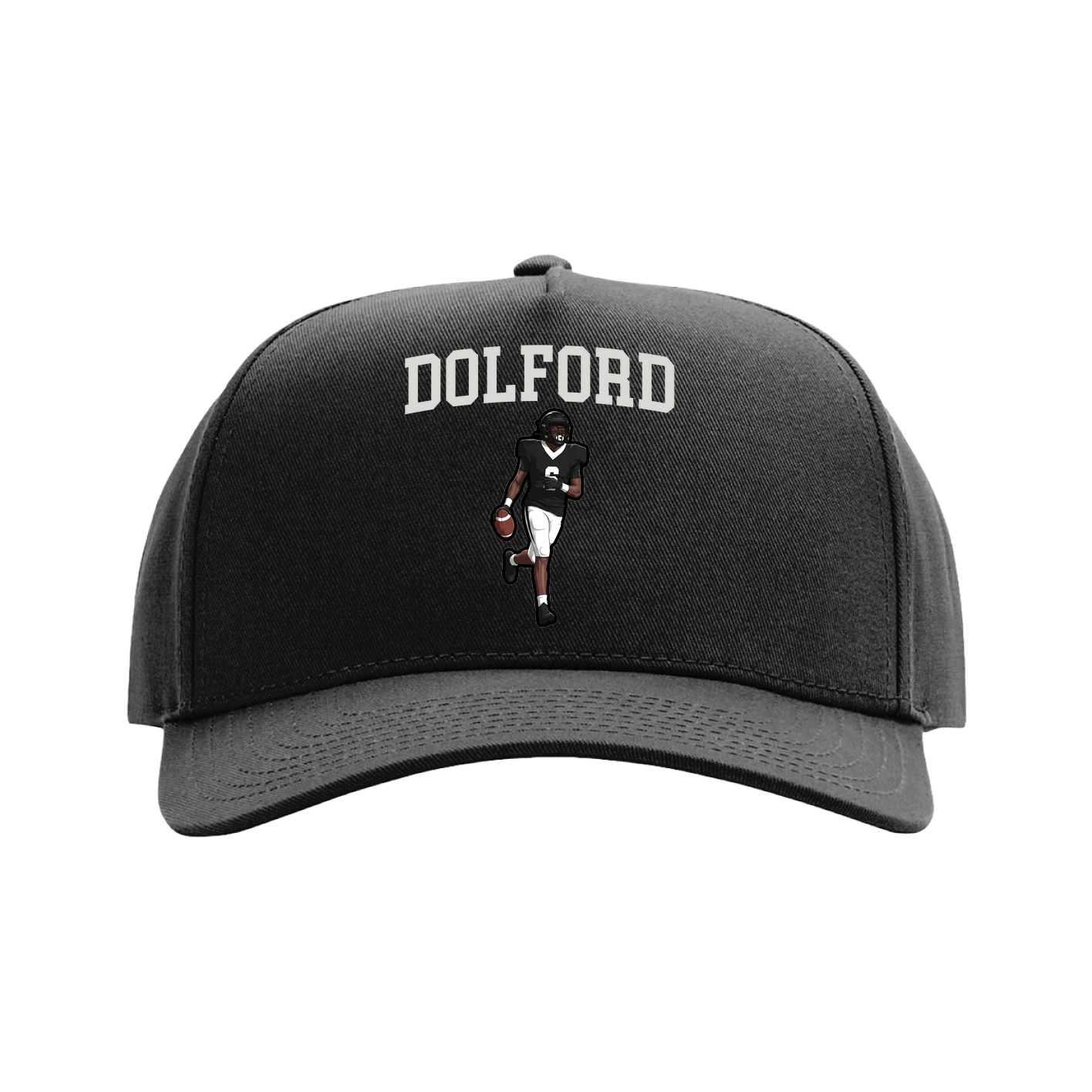 Full Fabric Five-Panel Champ Cap — Shirsey in Black