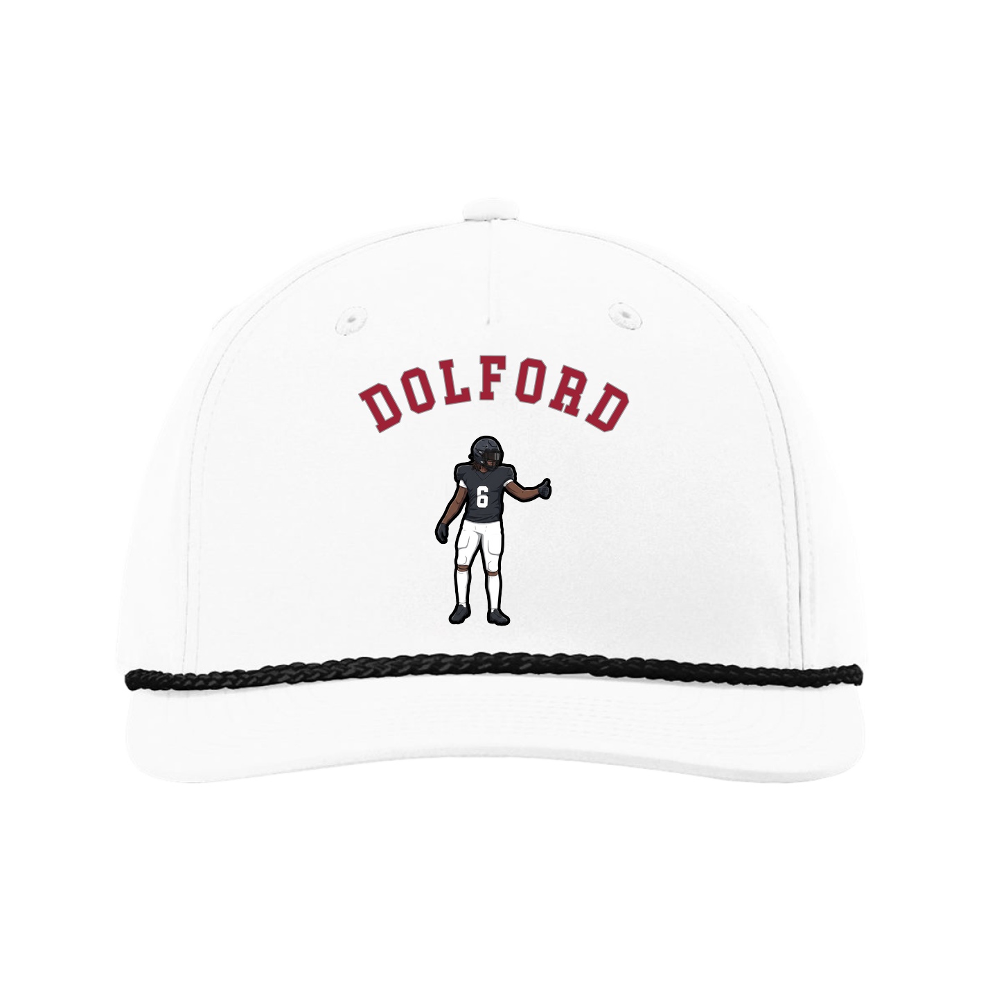 Five-Panel Classic Rope Cap — Shirsey Arch in White