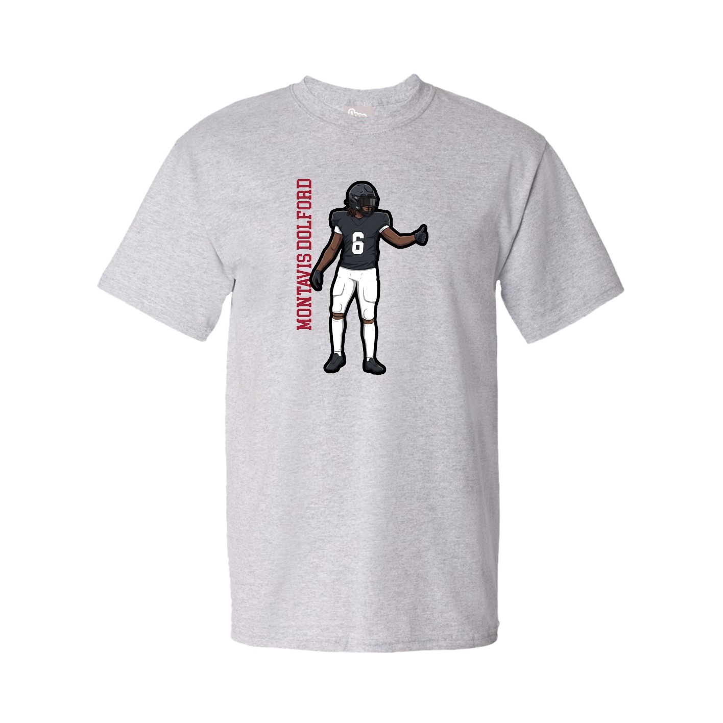 Youth Tee — Name Vertical in Grey