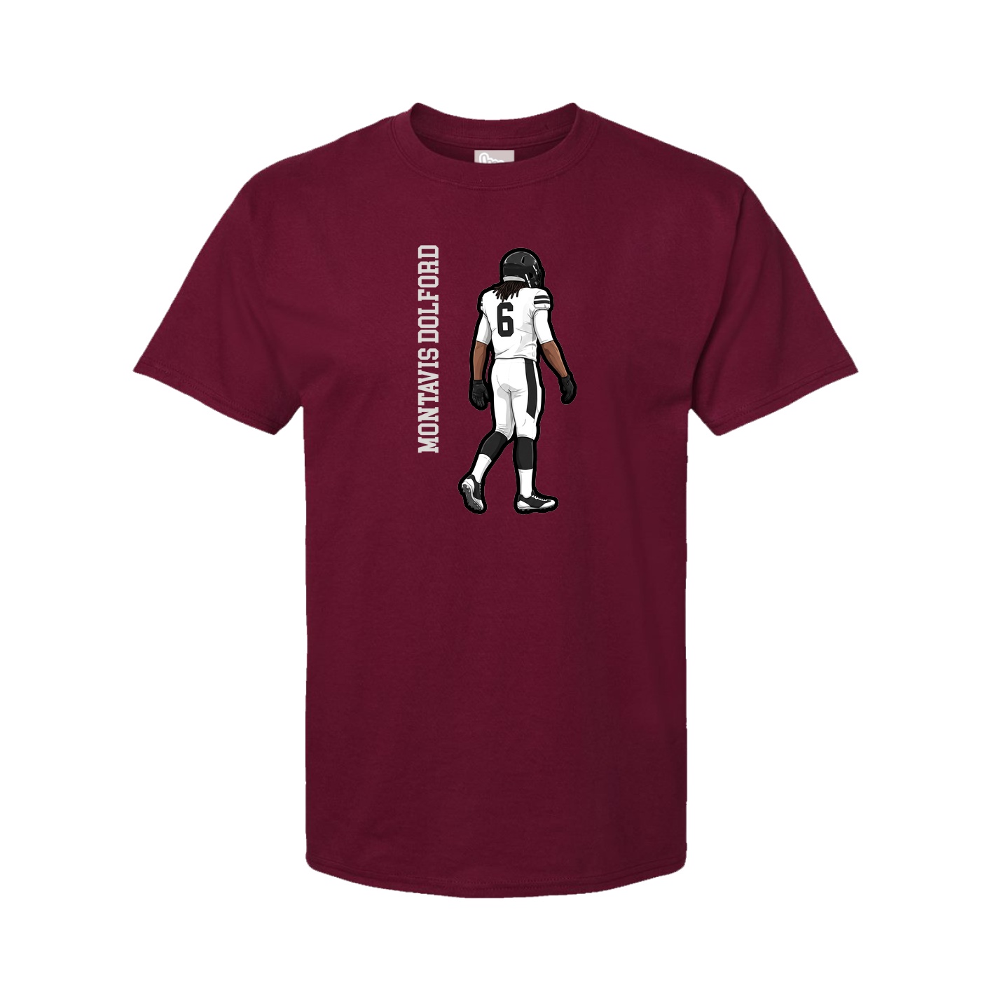 Youth Tee — Name Vertical in Cardinal