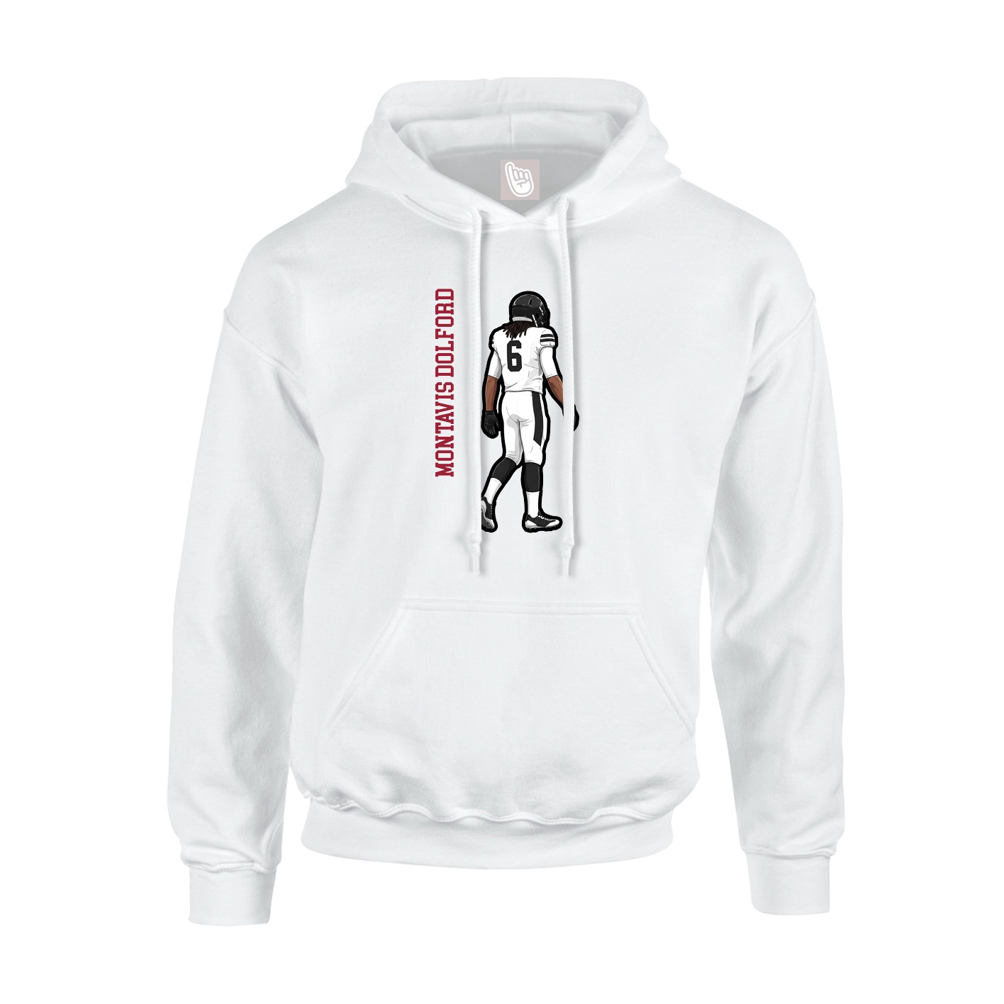Youth Hoodie — Name Vertical in White