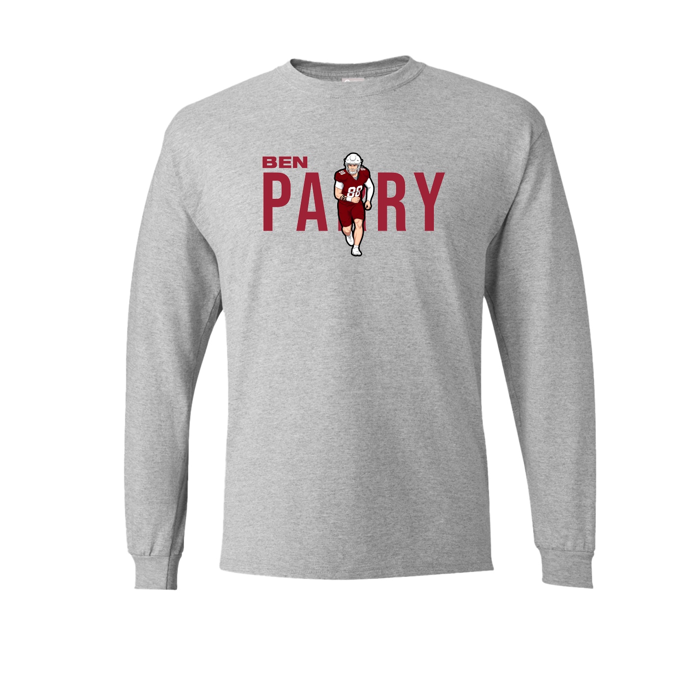 Long Sleeve Tee — Player Name in Grey