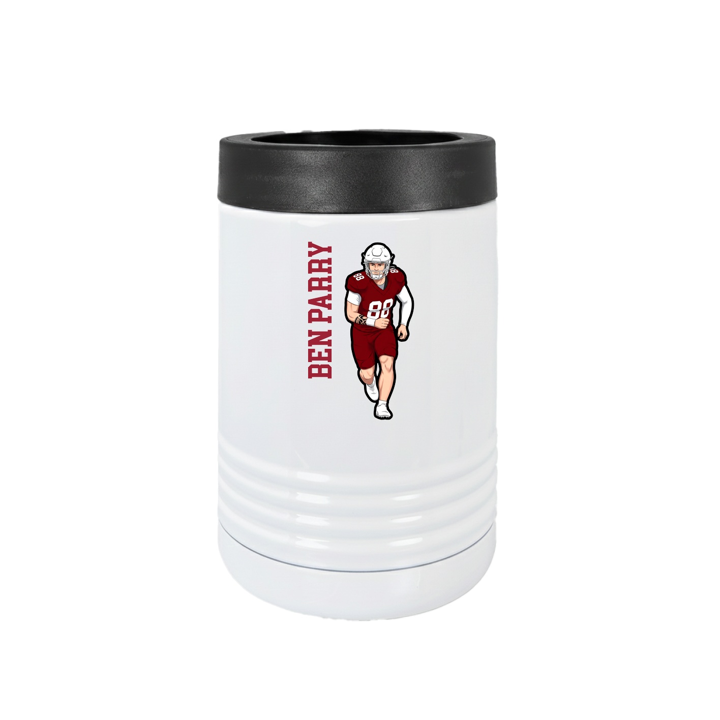 Beverage Holder — Name Vertical in White