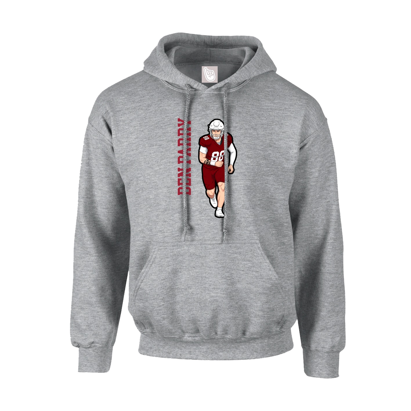 Hoodie — Name Vertical in Grey