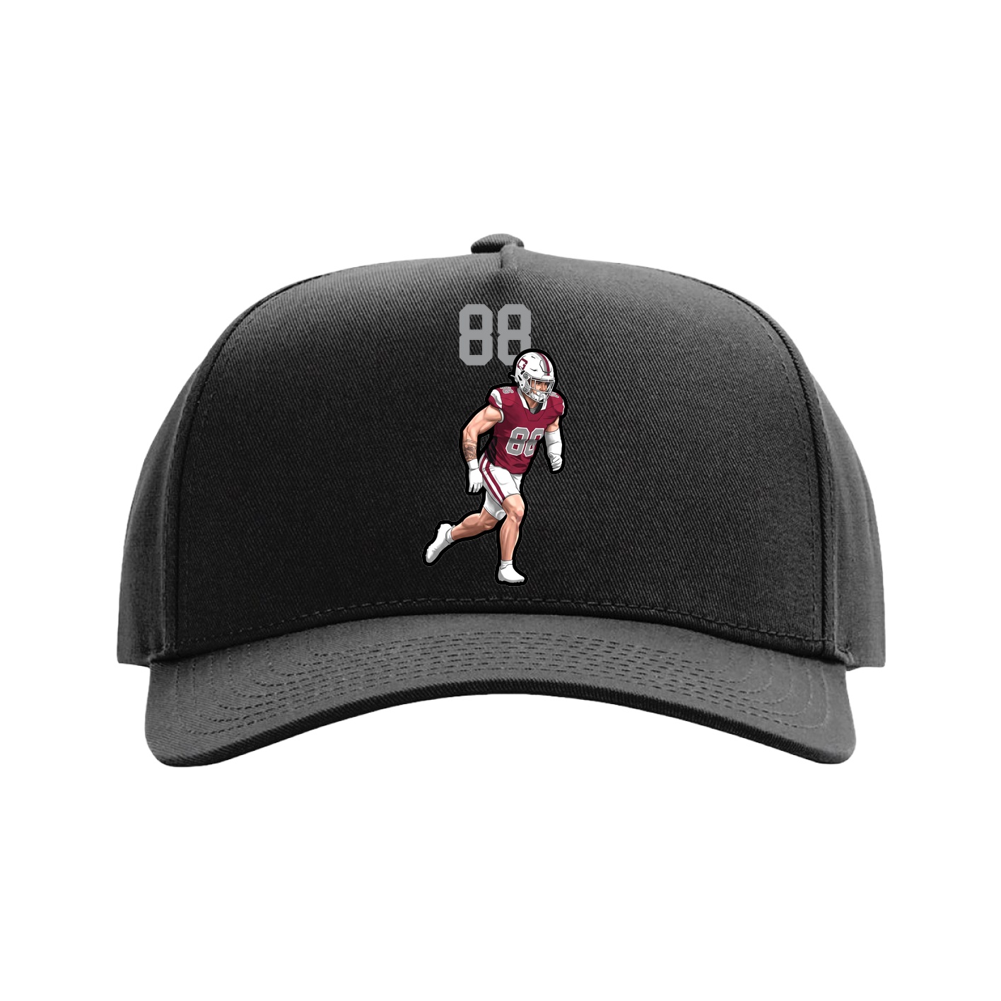 Full Fabric Five-Panel Champ Cap — Number Top in Black