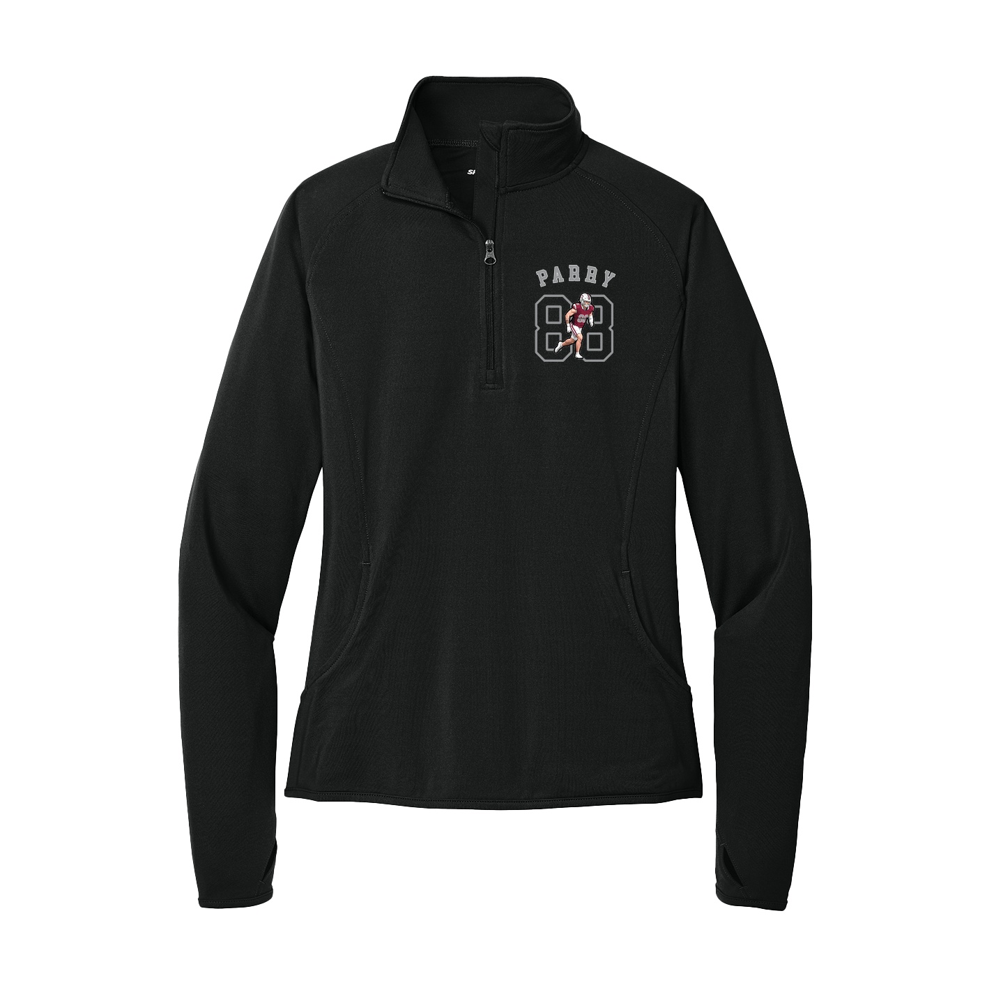 Women's Q-Zip Pullover — Shirsey Arch in Black