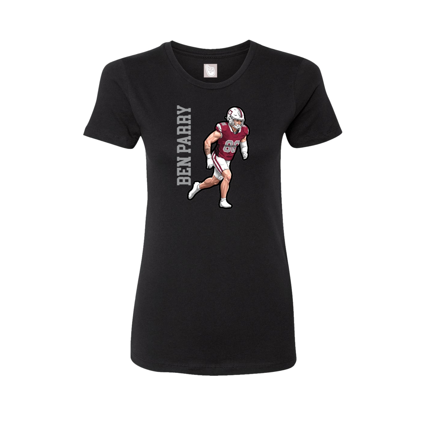 Womens Tee — Name Vertical in Black