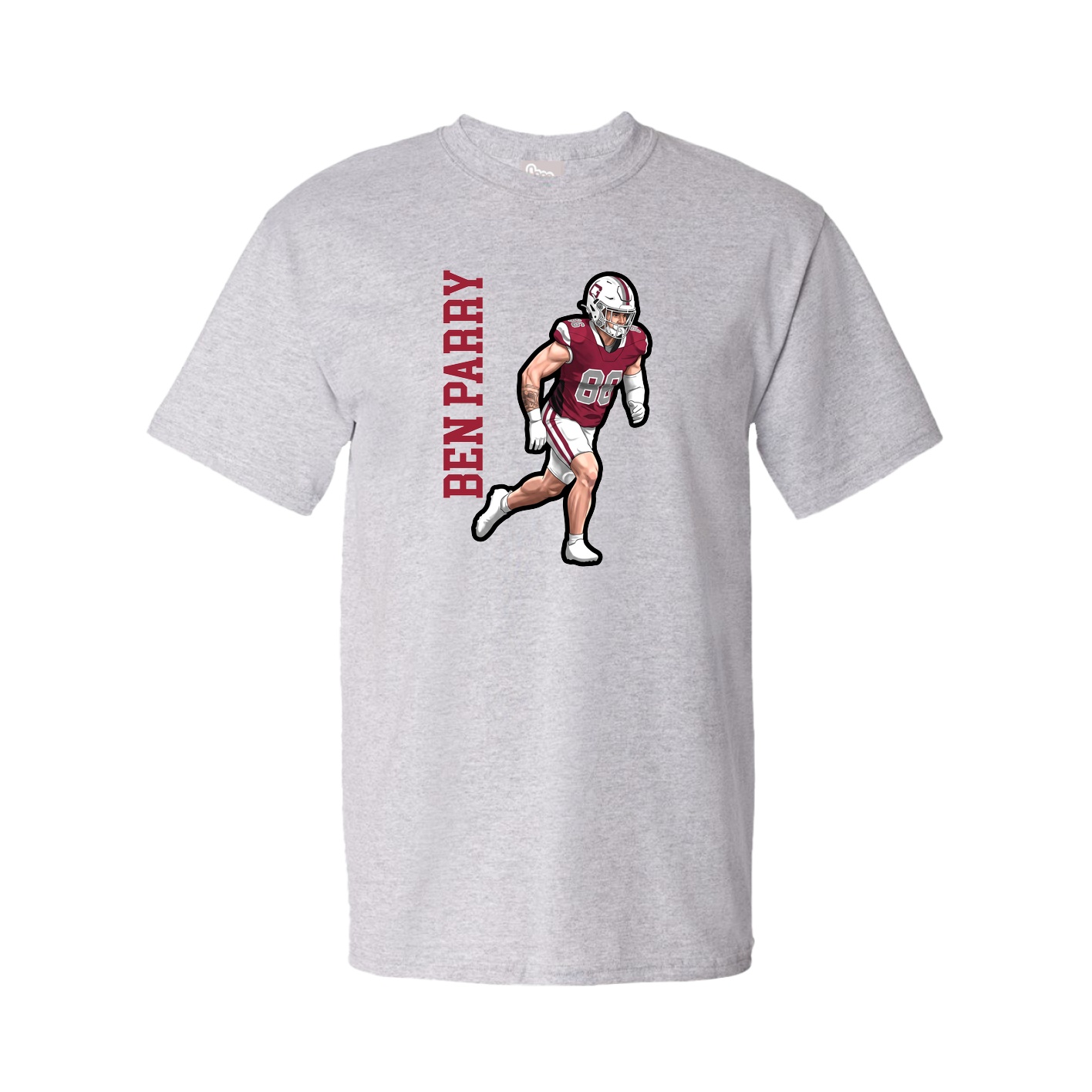 Youth Tee — Name Vertical in Grey