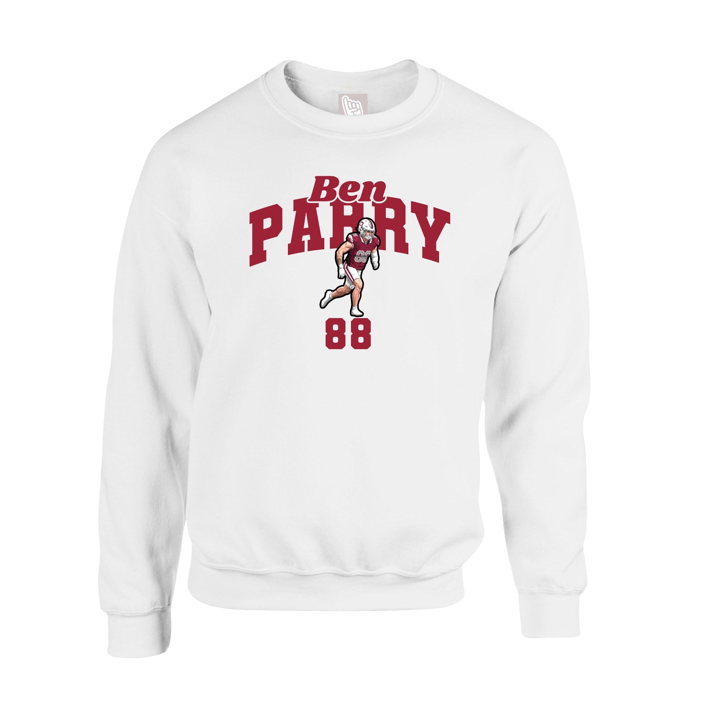 Fleece Crew — Signature Arch in White