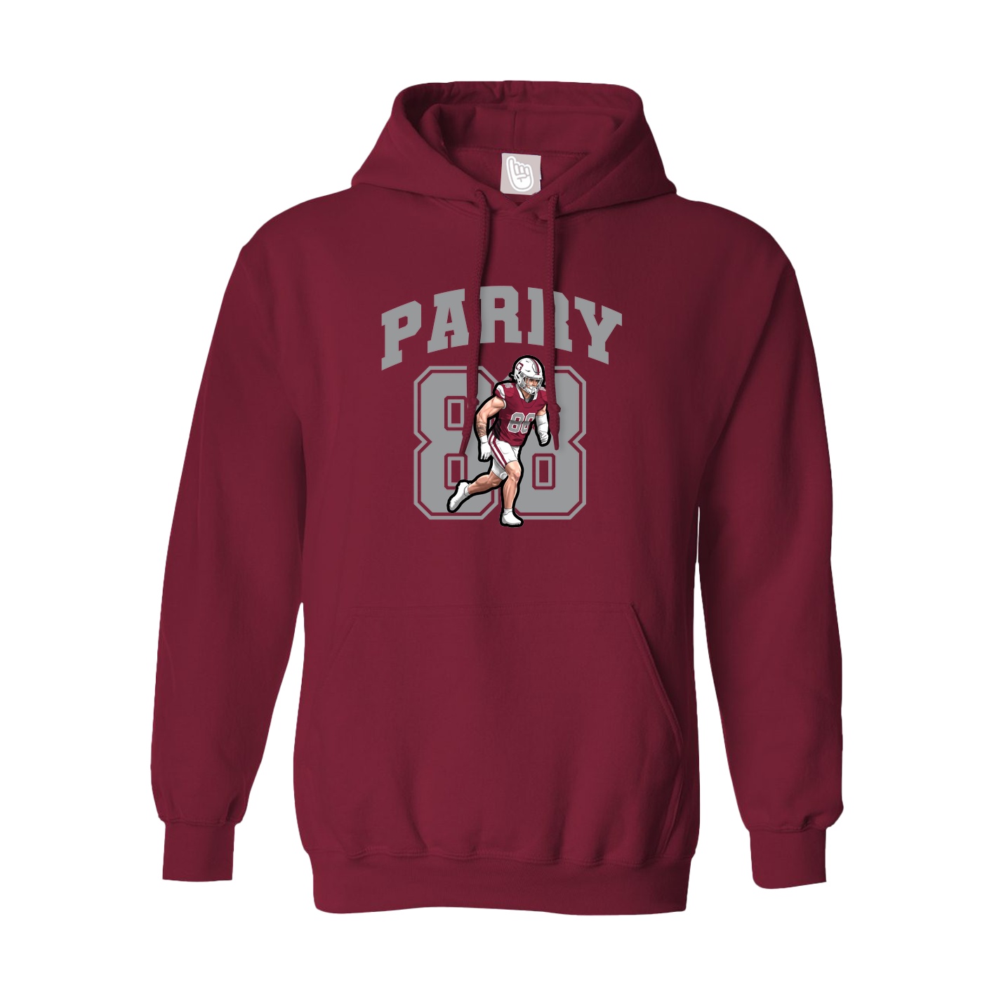 Hoodie — Number in Cardinal