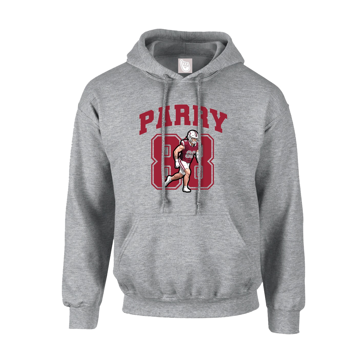 Youth Hoodie — Number in Grey