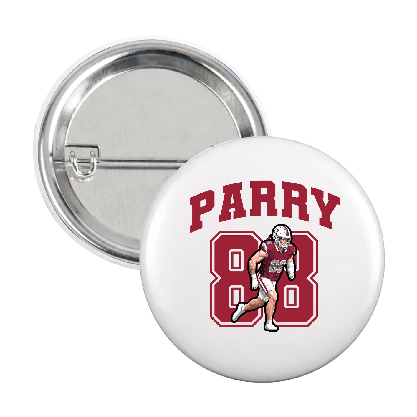 Game Day Button — Number in White