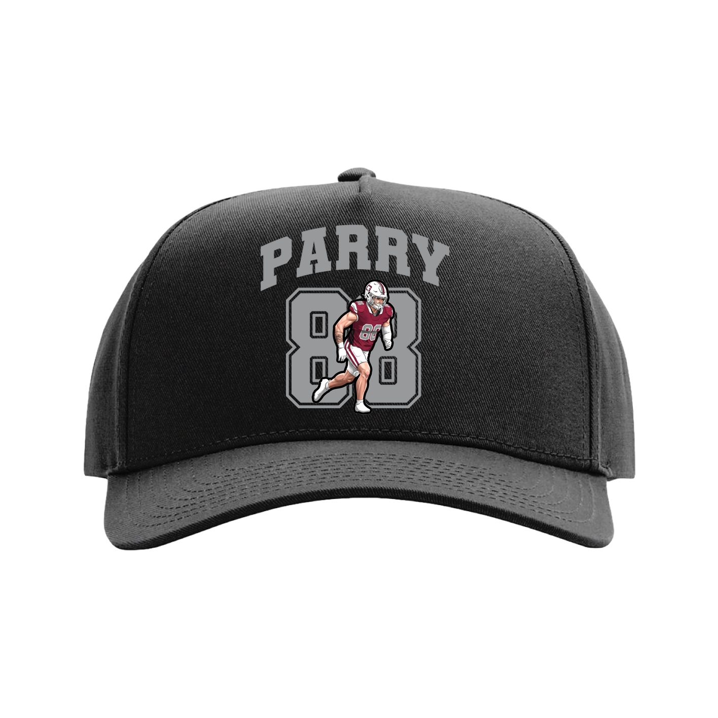 Full Fabric Five-Panel Champ Cap — Number in Black