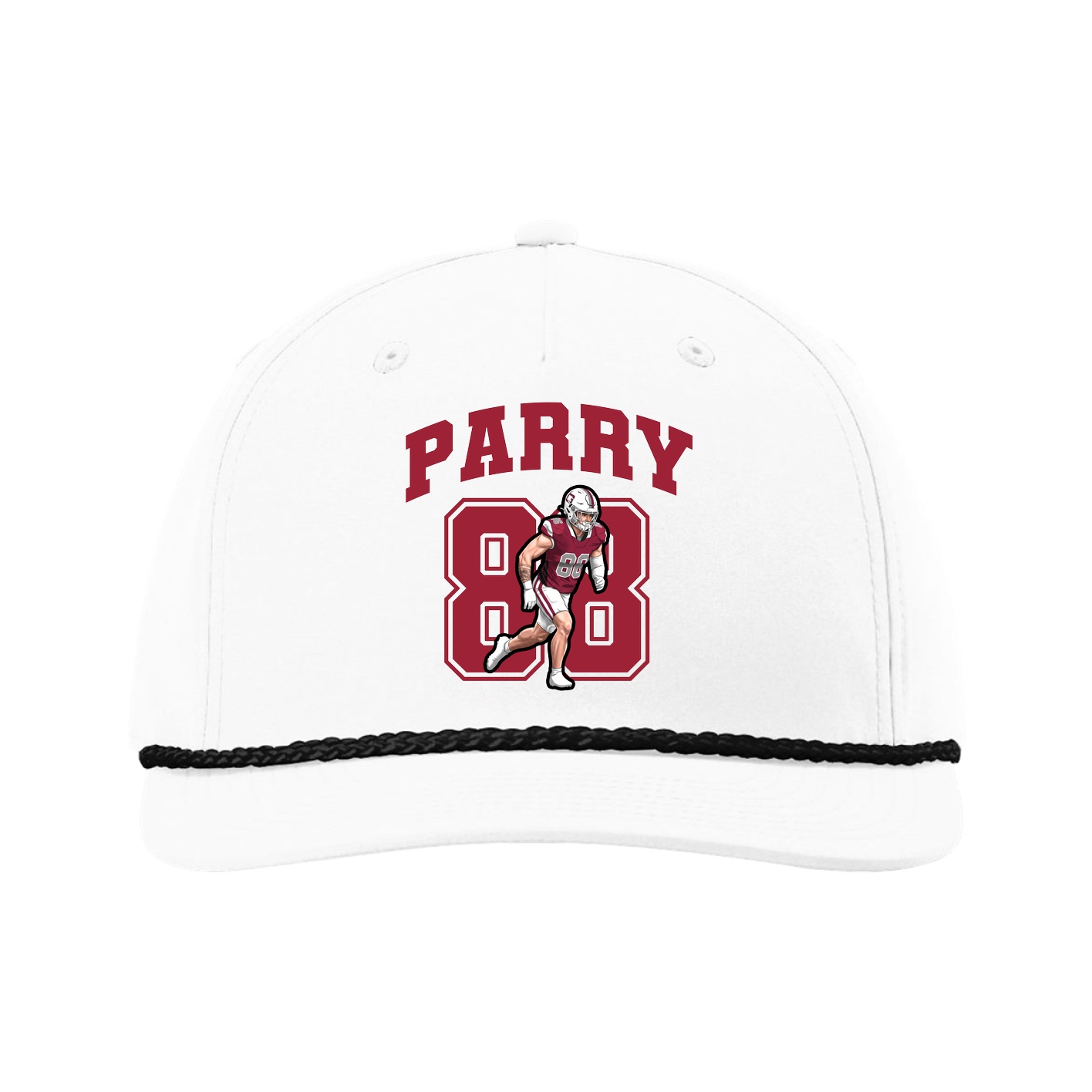 Five-Panel Classic Rope Cap — Number in White