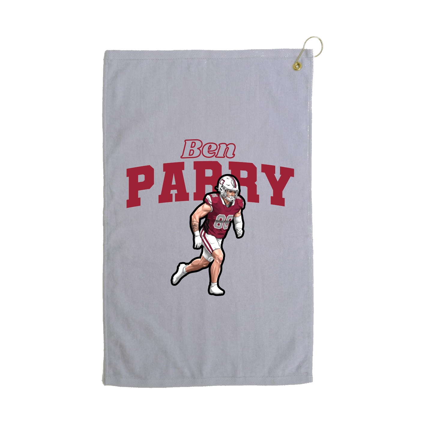 Golf Towel — Name Arch in Grey