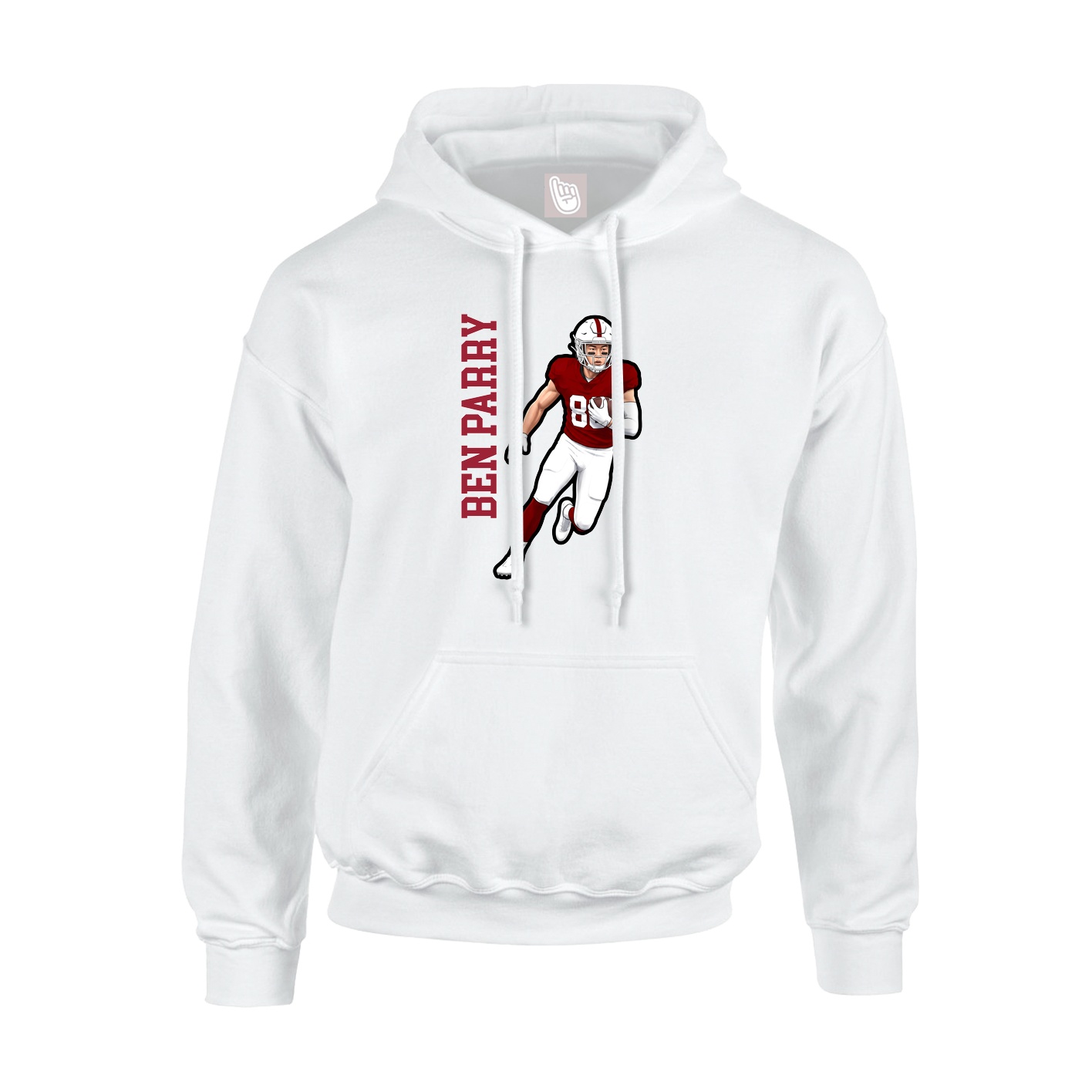 Hoodie — Name Vertical in White