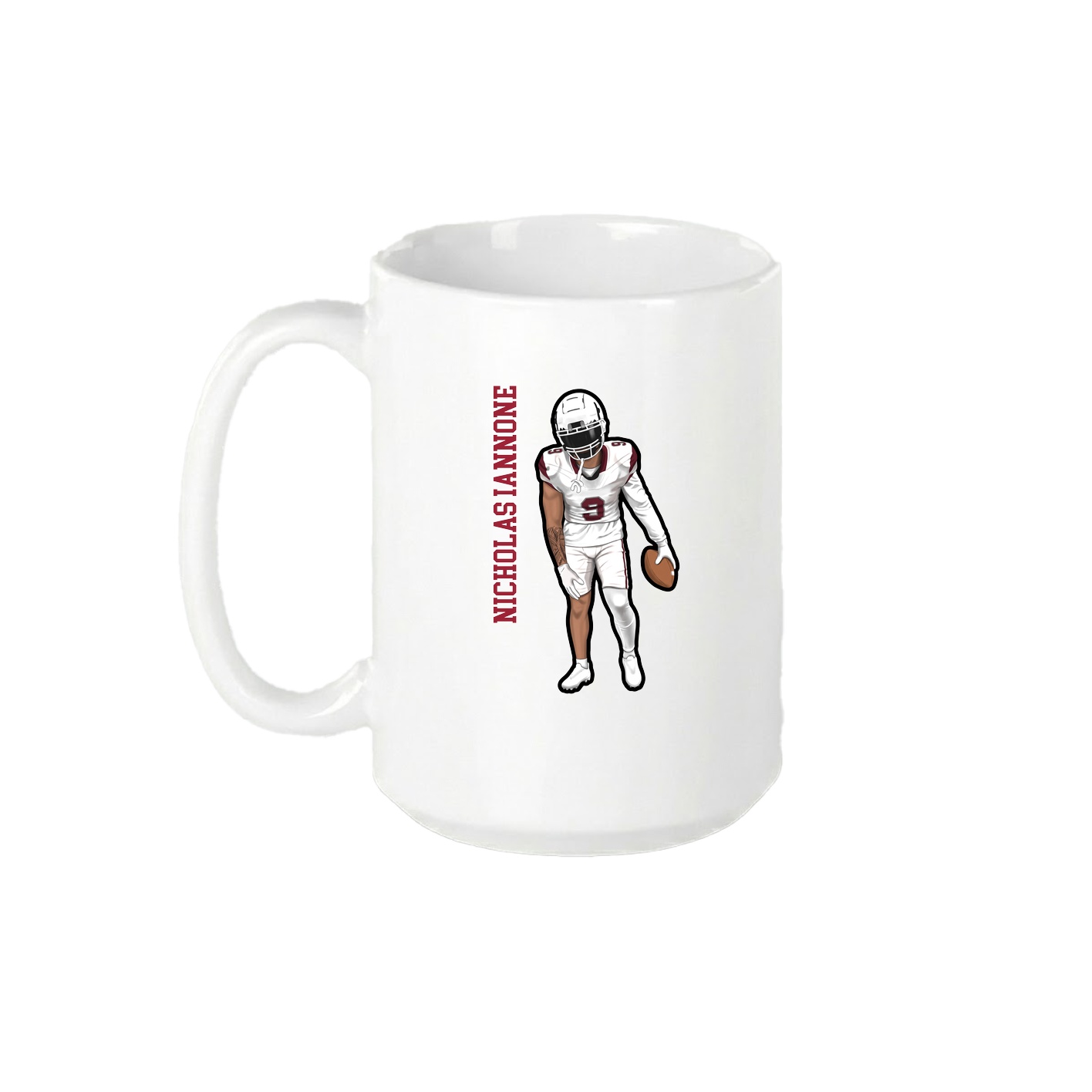 15oz Coffee Mug — Name Vertical in White