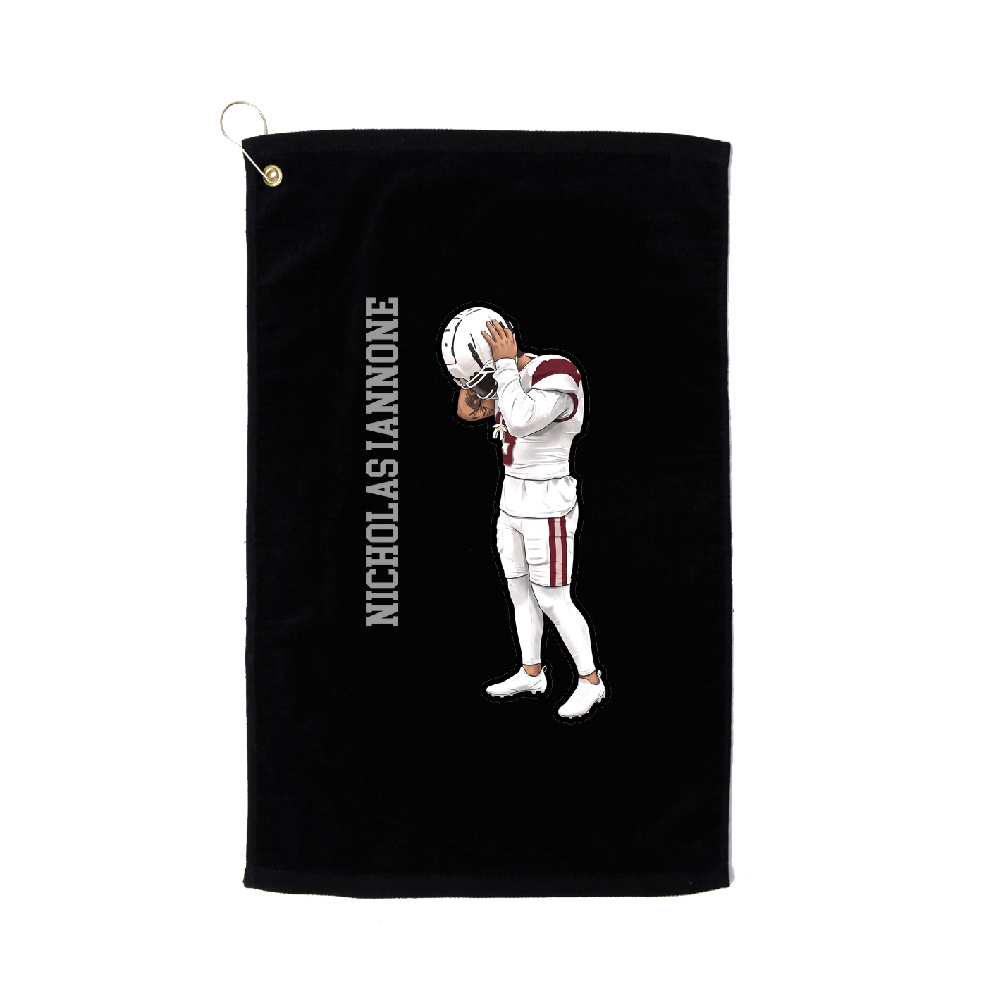 Golf Towel — Name Vertical in Black