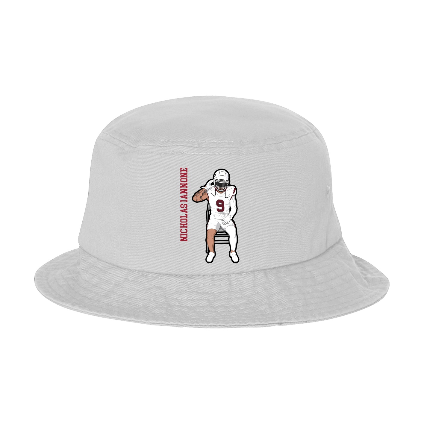 Bucket Cap — Name Vertical in White