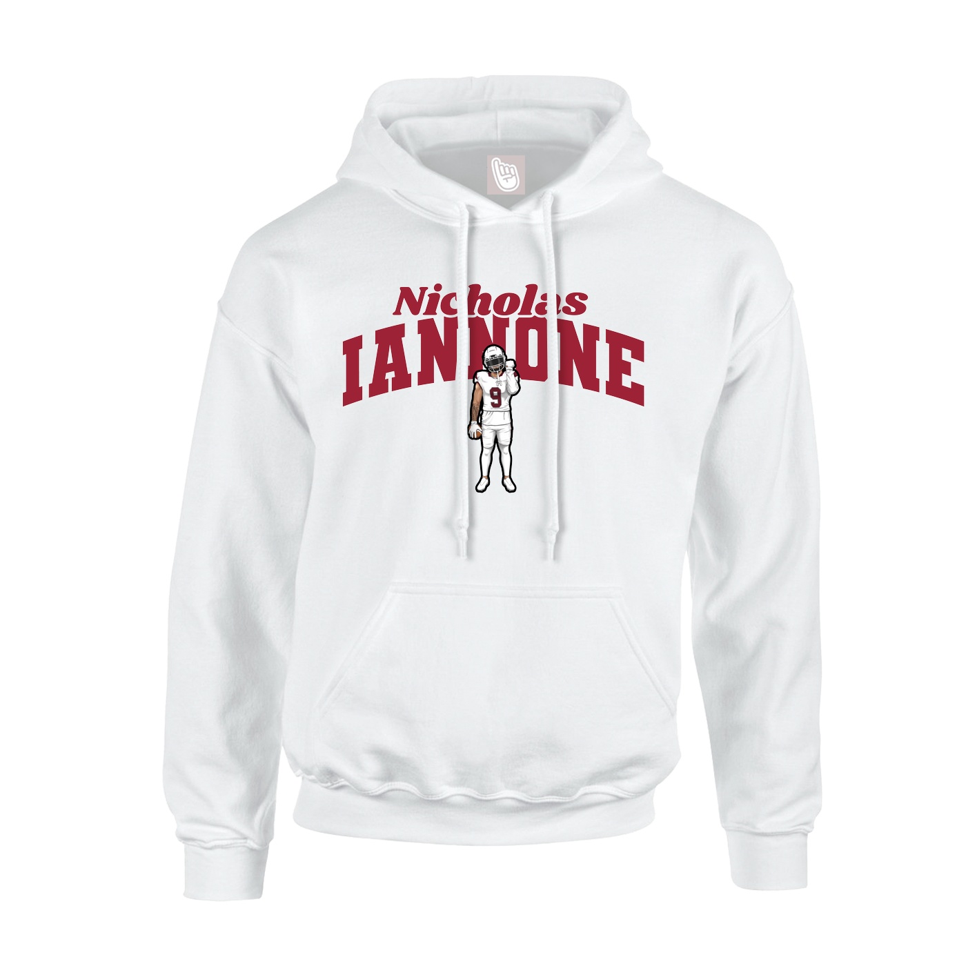 Youth Hoodie — Signature Arch in White