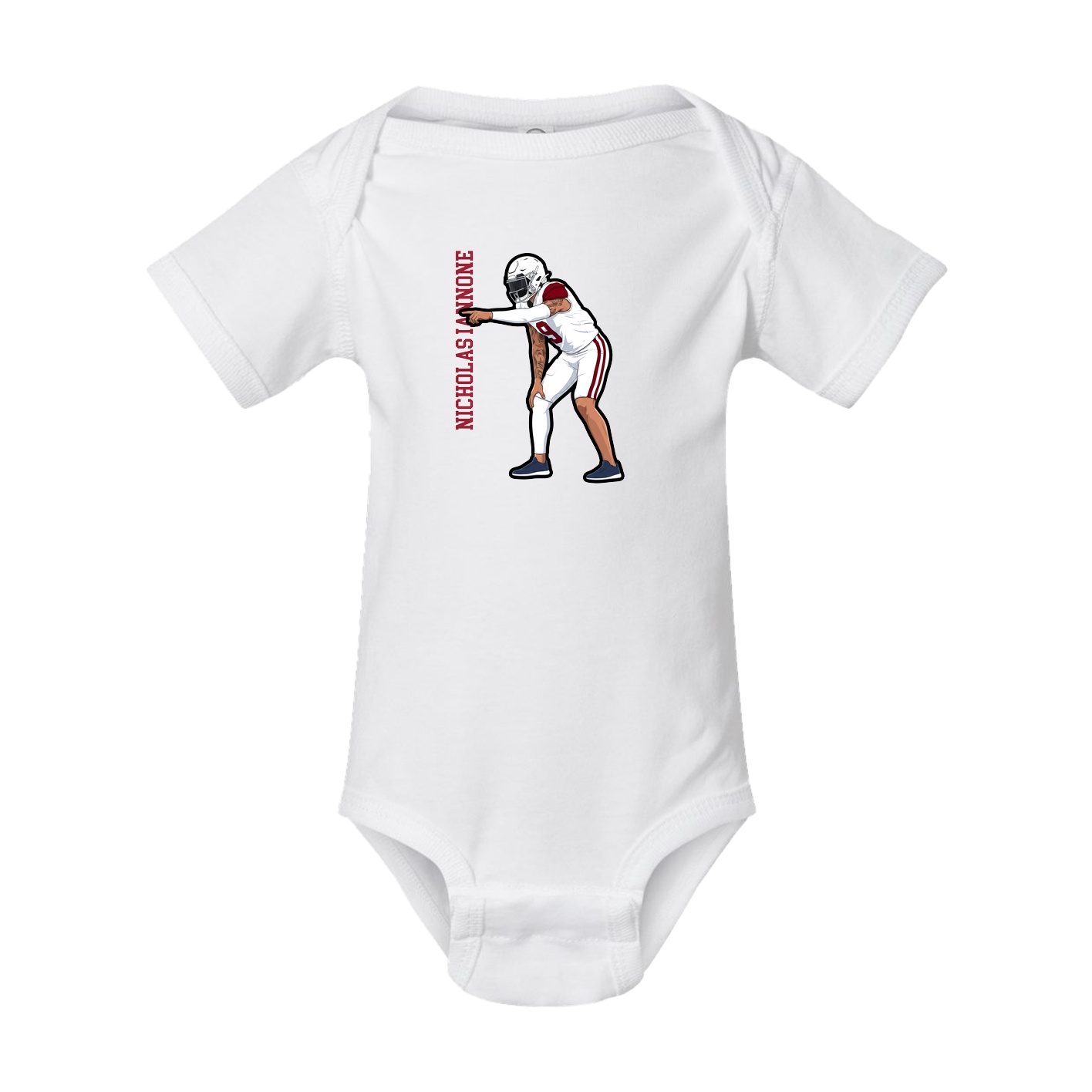 Baby Onesie — Name Vertical in White