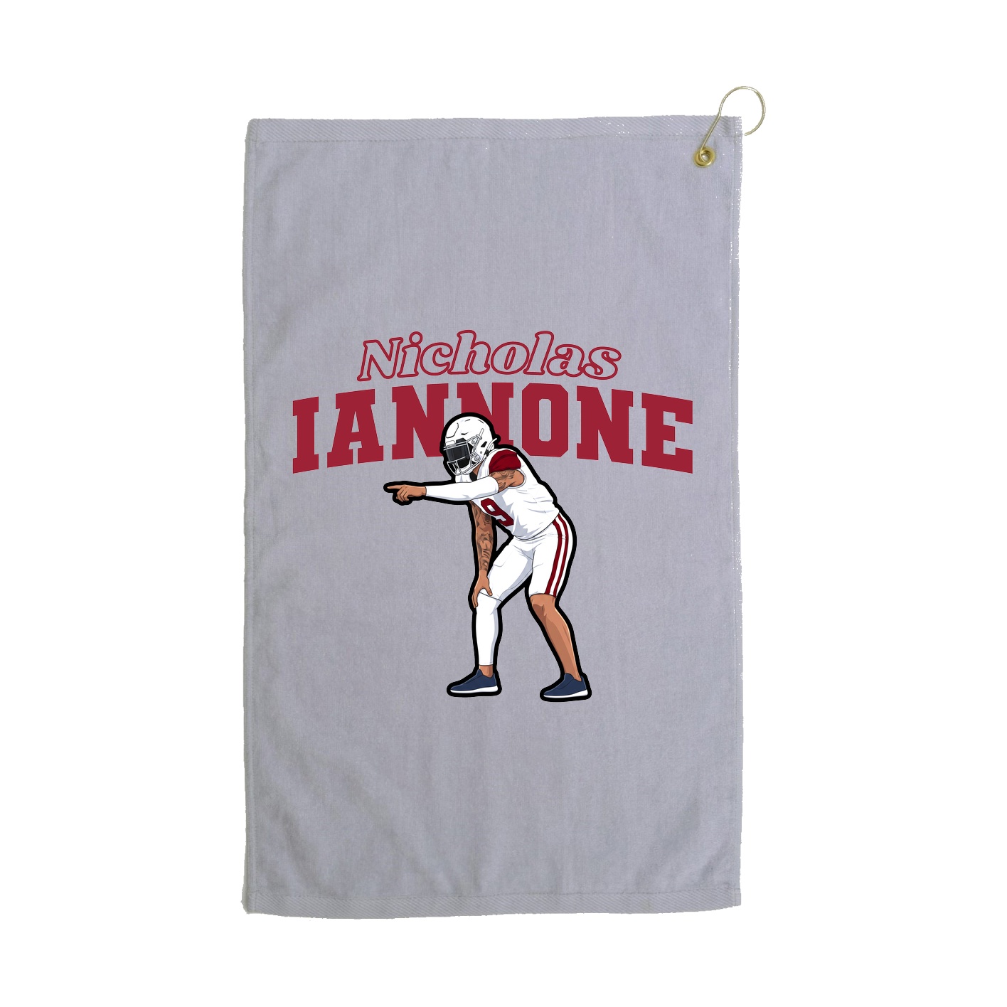 Golf Towel — Name Arch in Grey