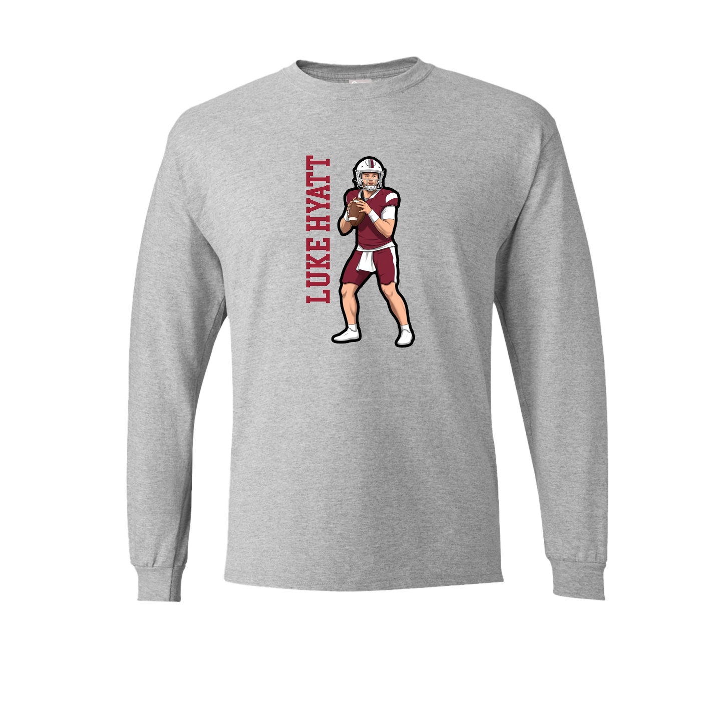 Long Sleeve Tee — Name Vertical in Grey