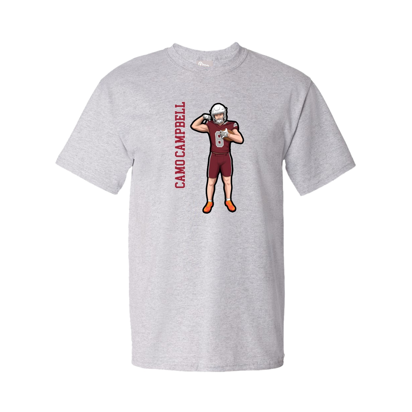 Youth Tee — Name Vertical in Grey