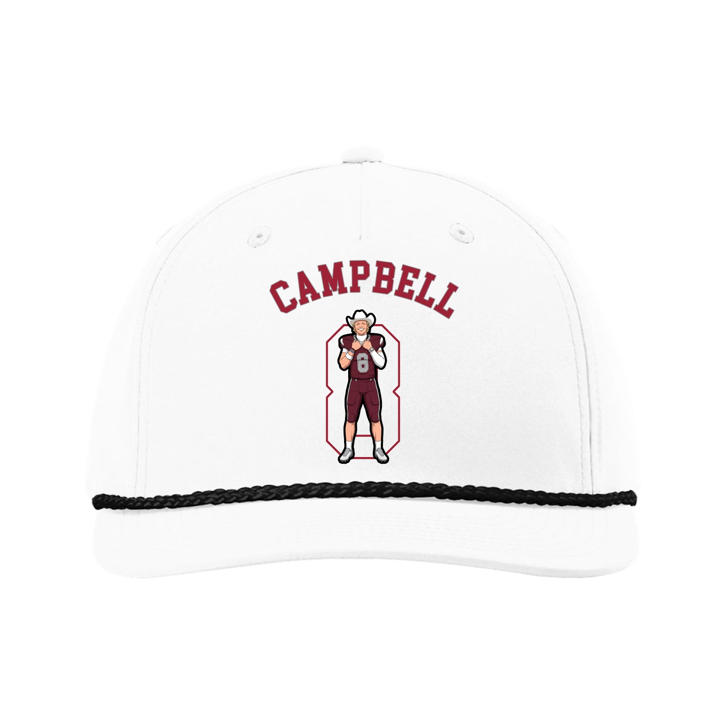 Five-Panel Classic Rope Cap — Shirsey Arch in White