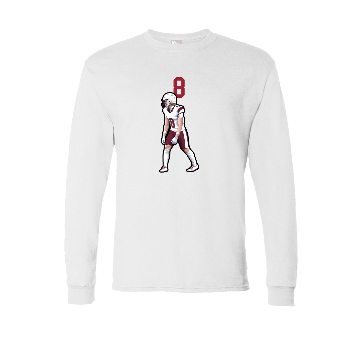 Long Sleeve Tee — Number Top in White