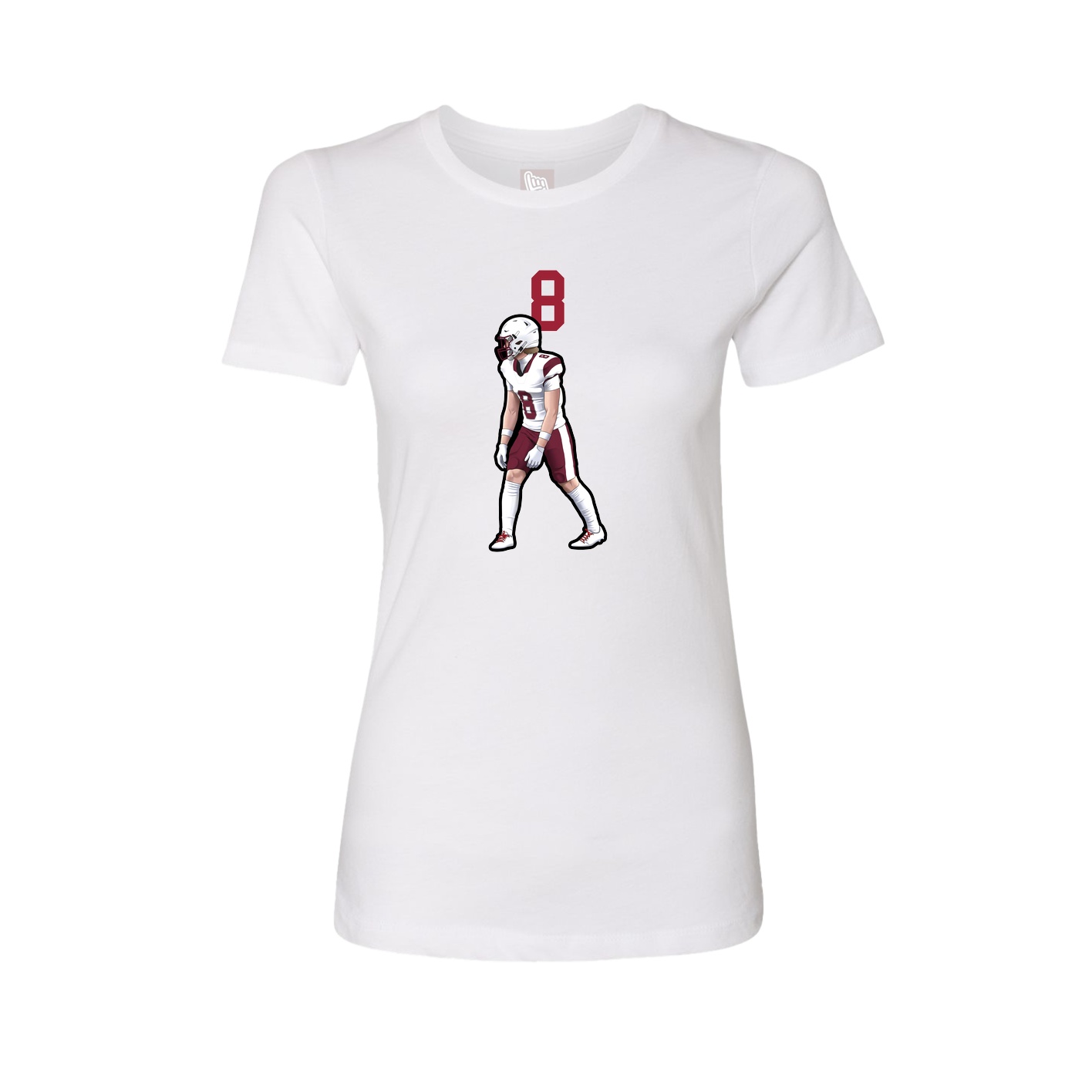 Fitted Women's Tee — Number Top in White