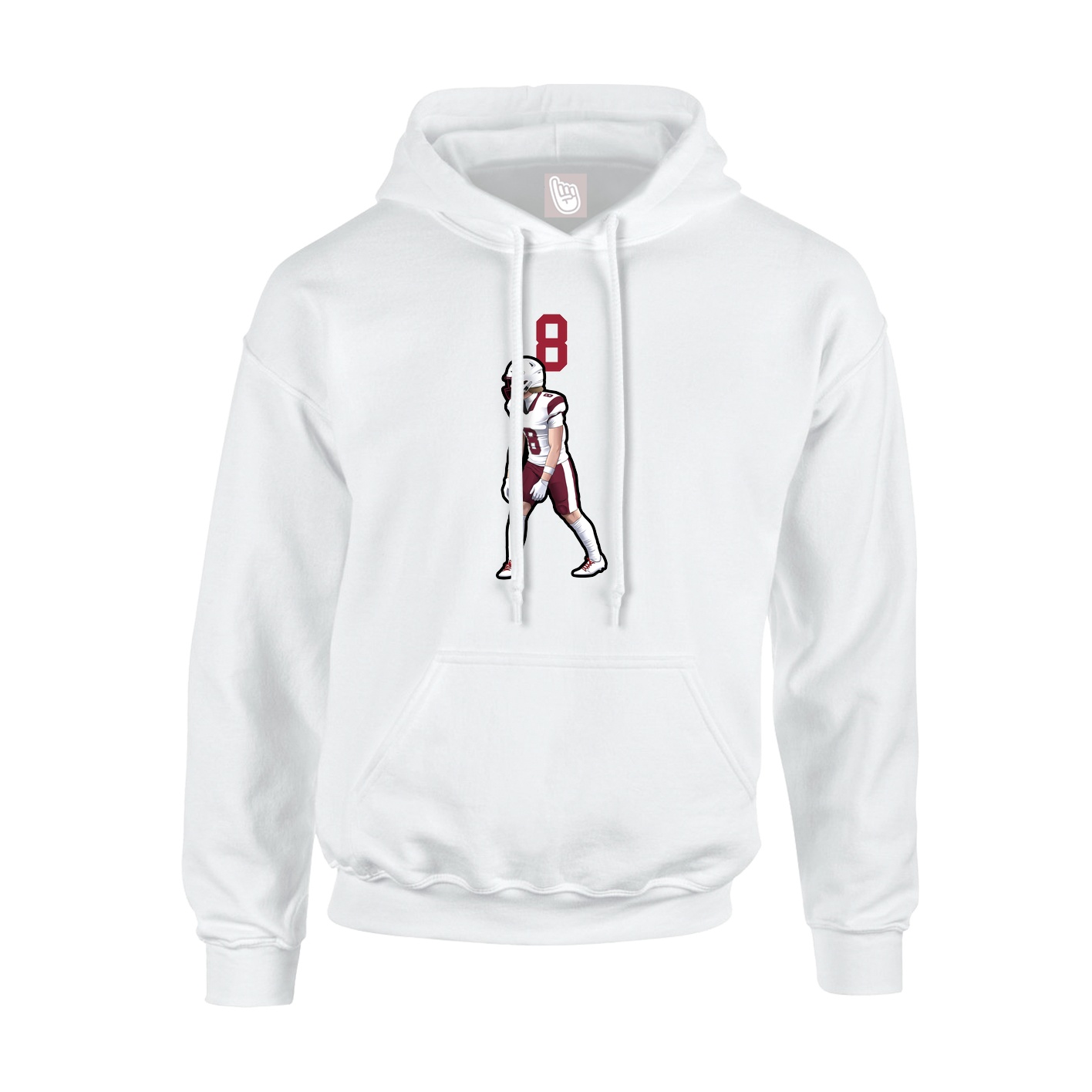 Hoodie — Number Top in White
