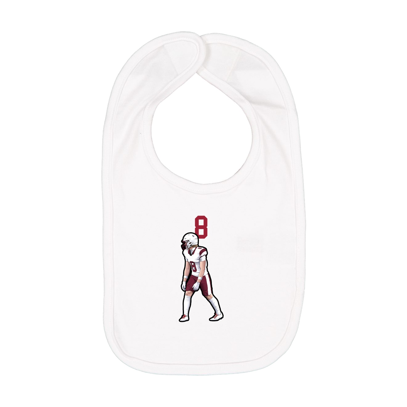 Infant Bib — Number Top in White