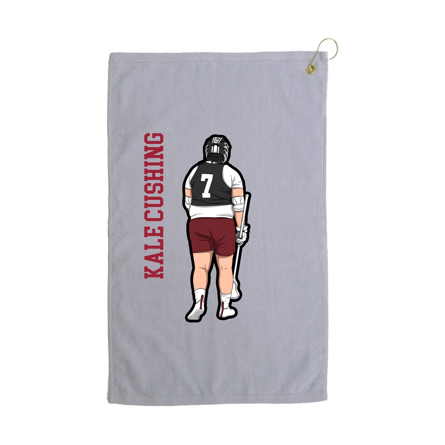 Golf Towel — Name Vertical in Grey