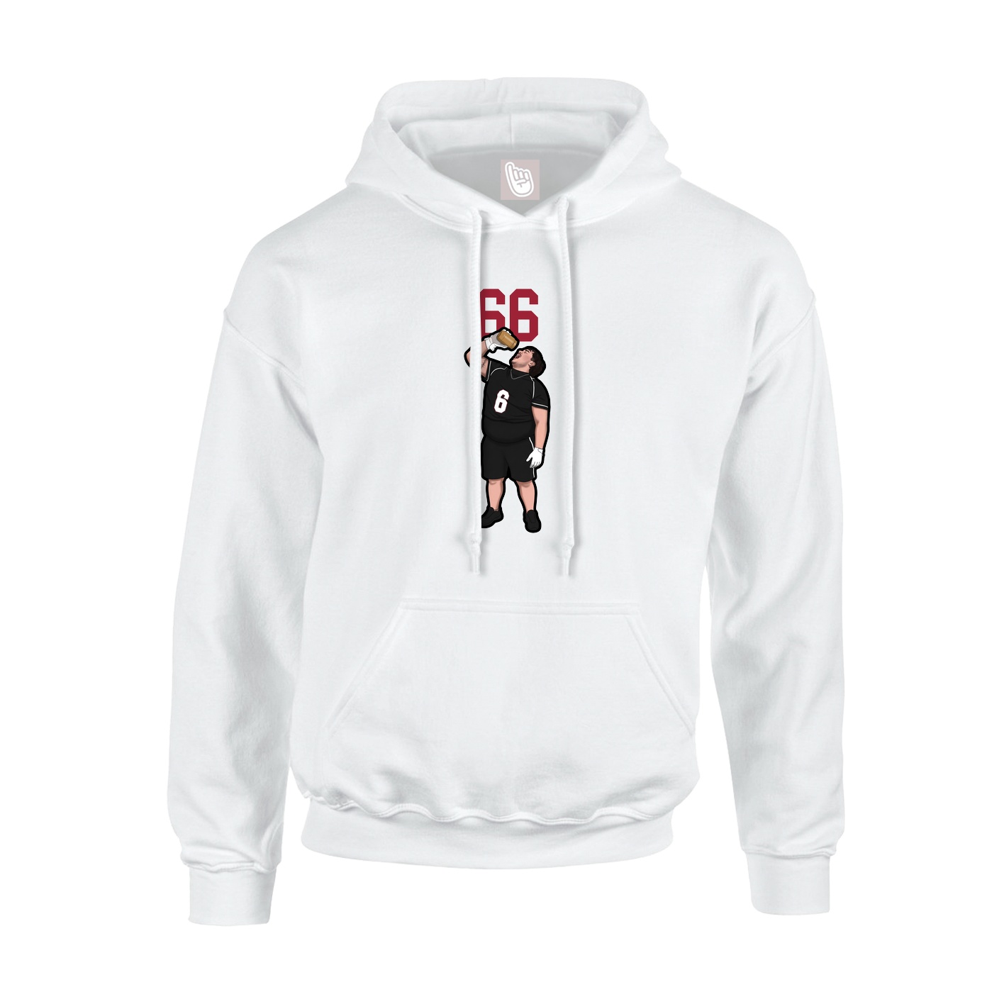 Youth Hoodie — Number Top in White