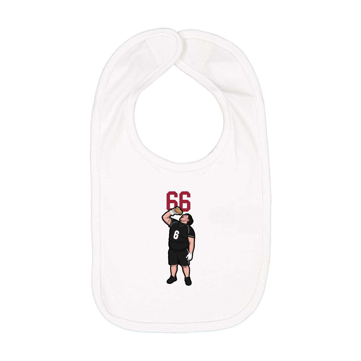 Infant Bib — Number Top in White