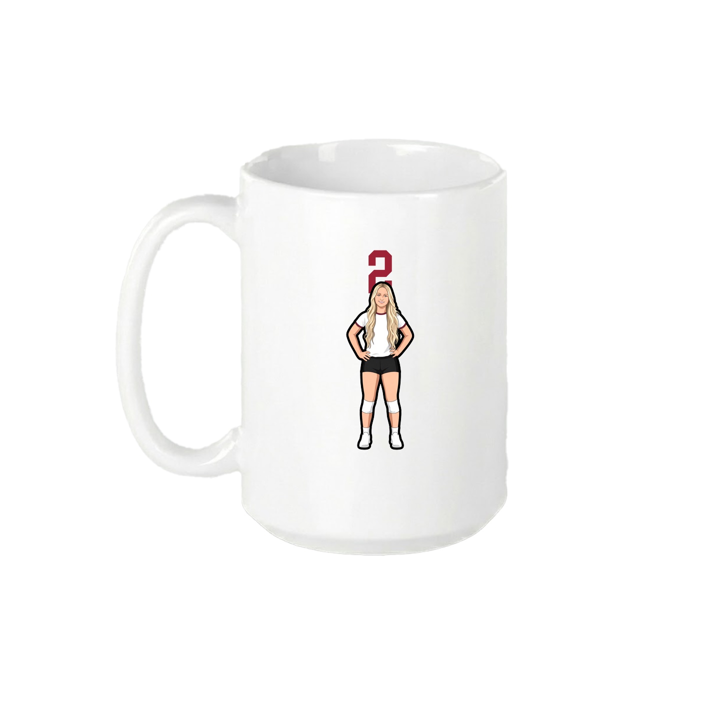 15oz Coffee Mug — Number Top in White