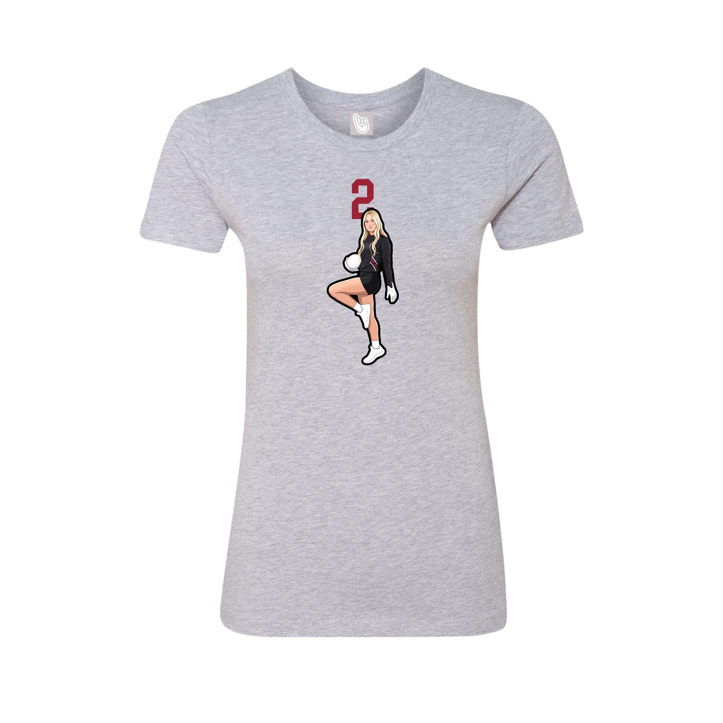 Fitted Women's Tee — Number Top in Grey