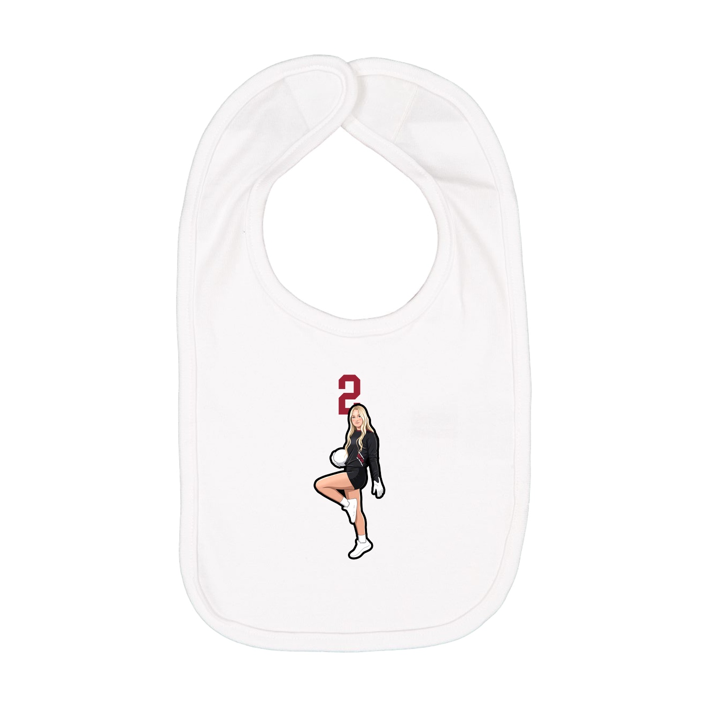 Infant Bib — Number Top in White