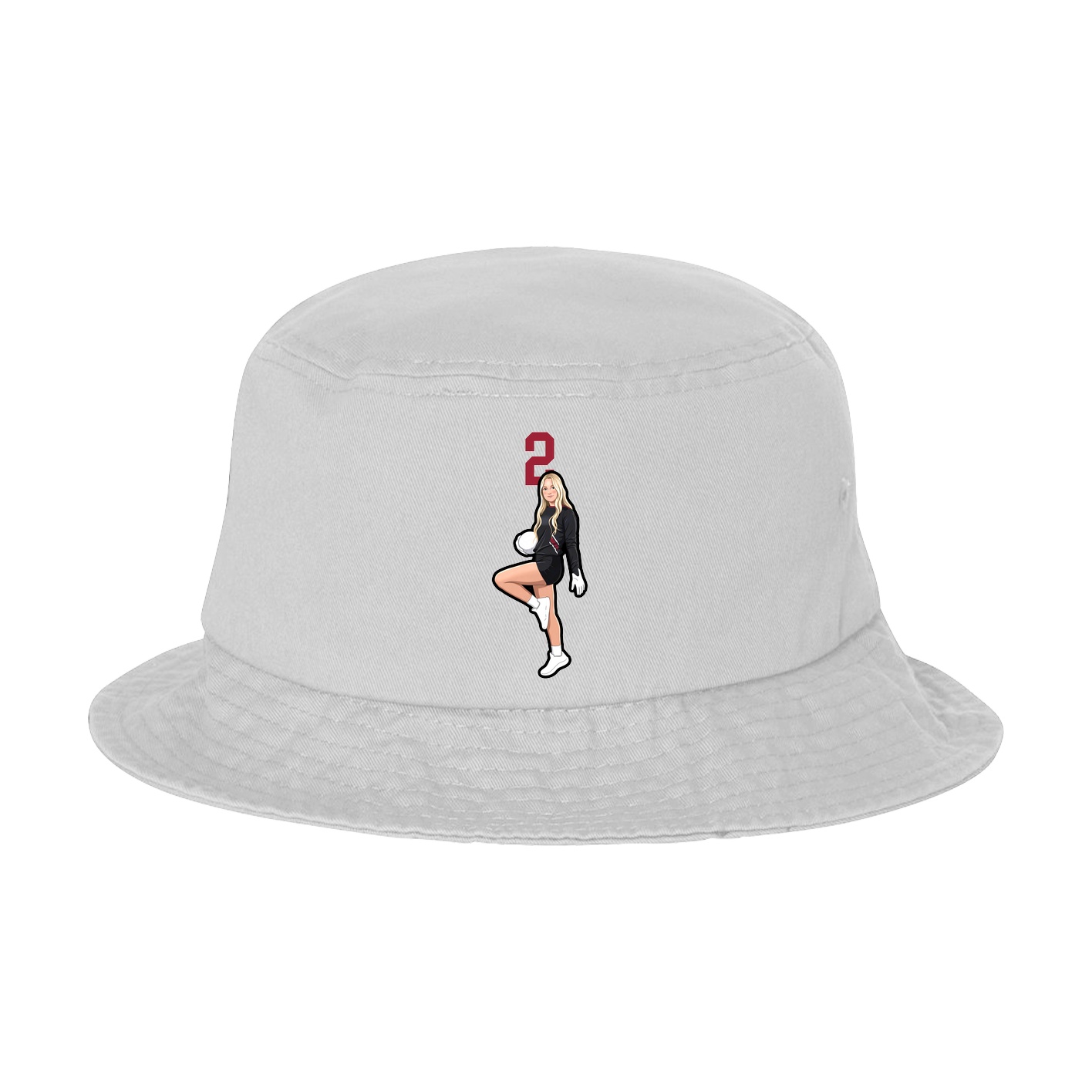 Bucket Cap — Number Top in White