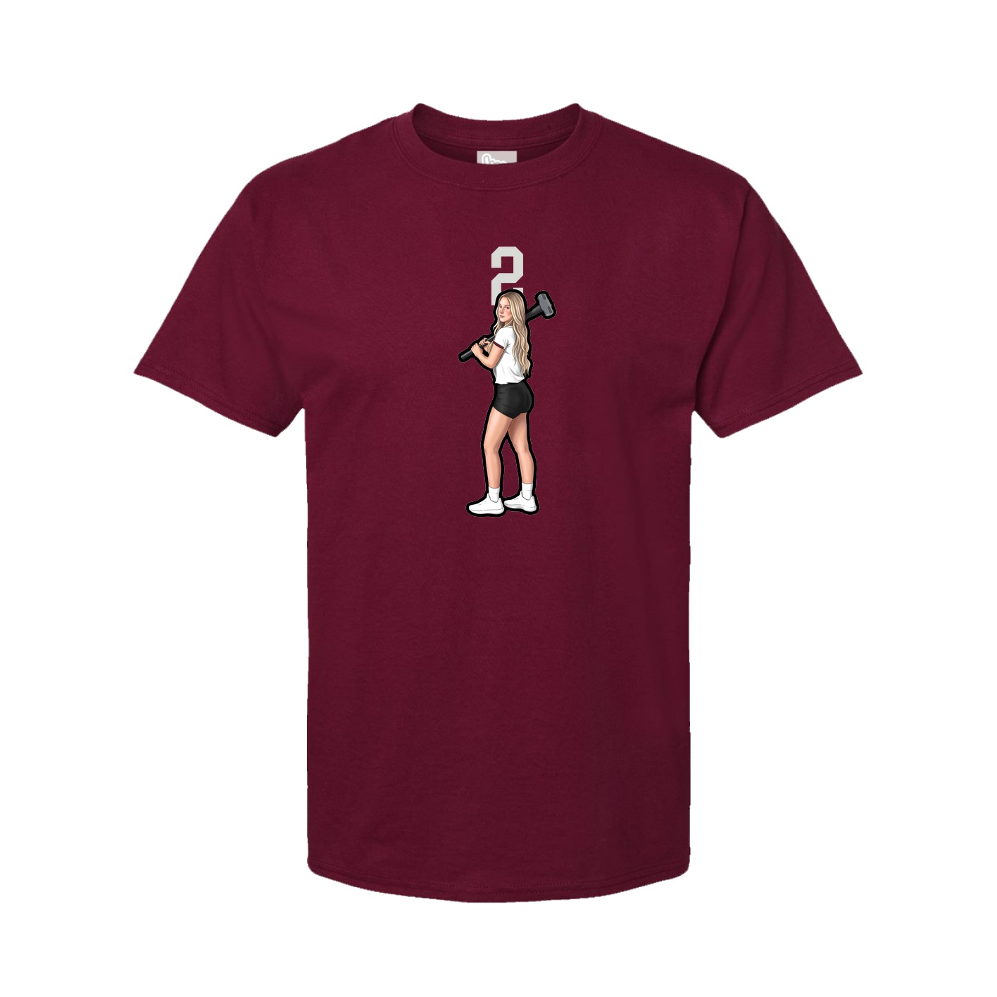Youth Tee — Number Top in Cardinal