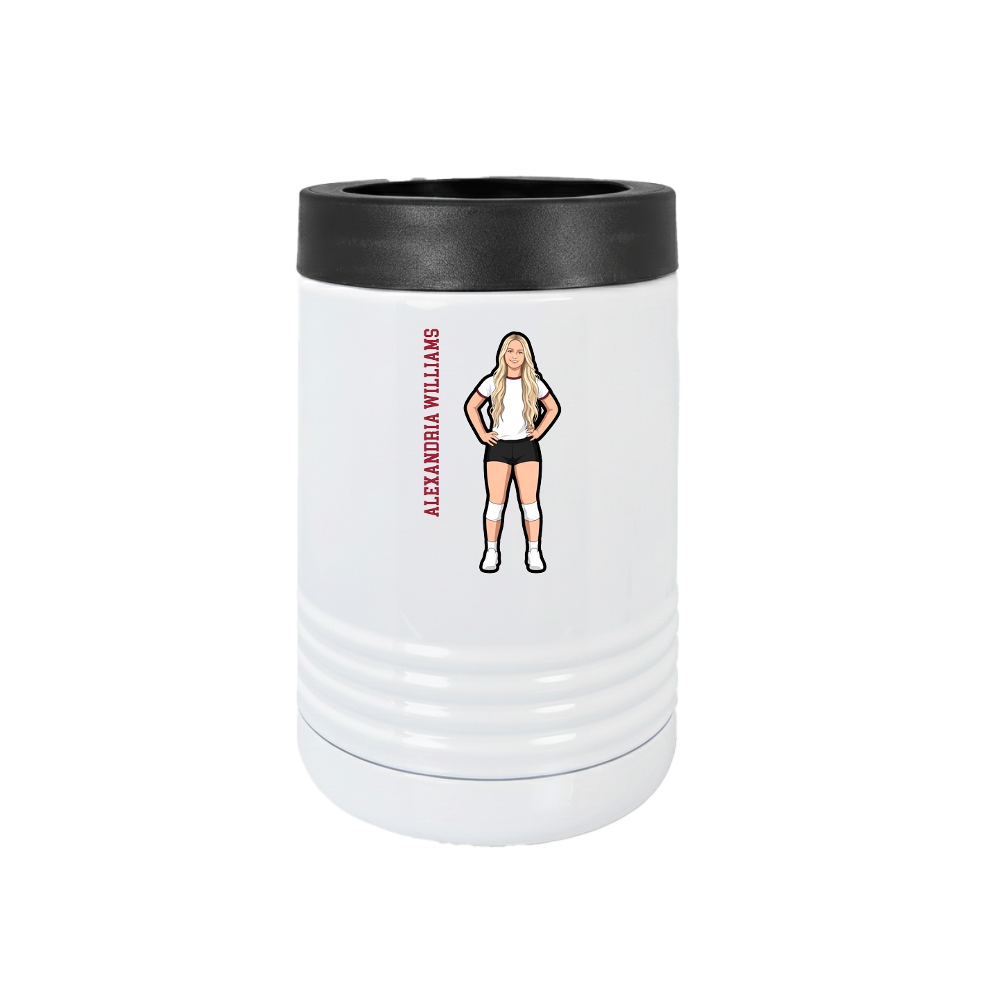 Beverage Holder — Name Vertical in White
