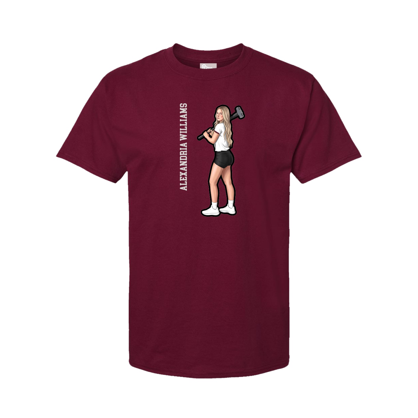 Tee — Name Vertical in Cardinal