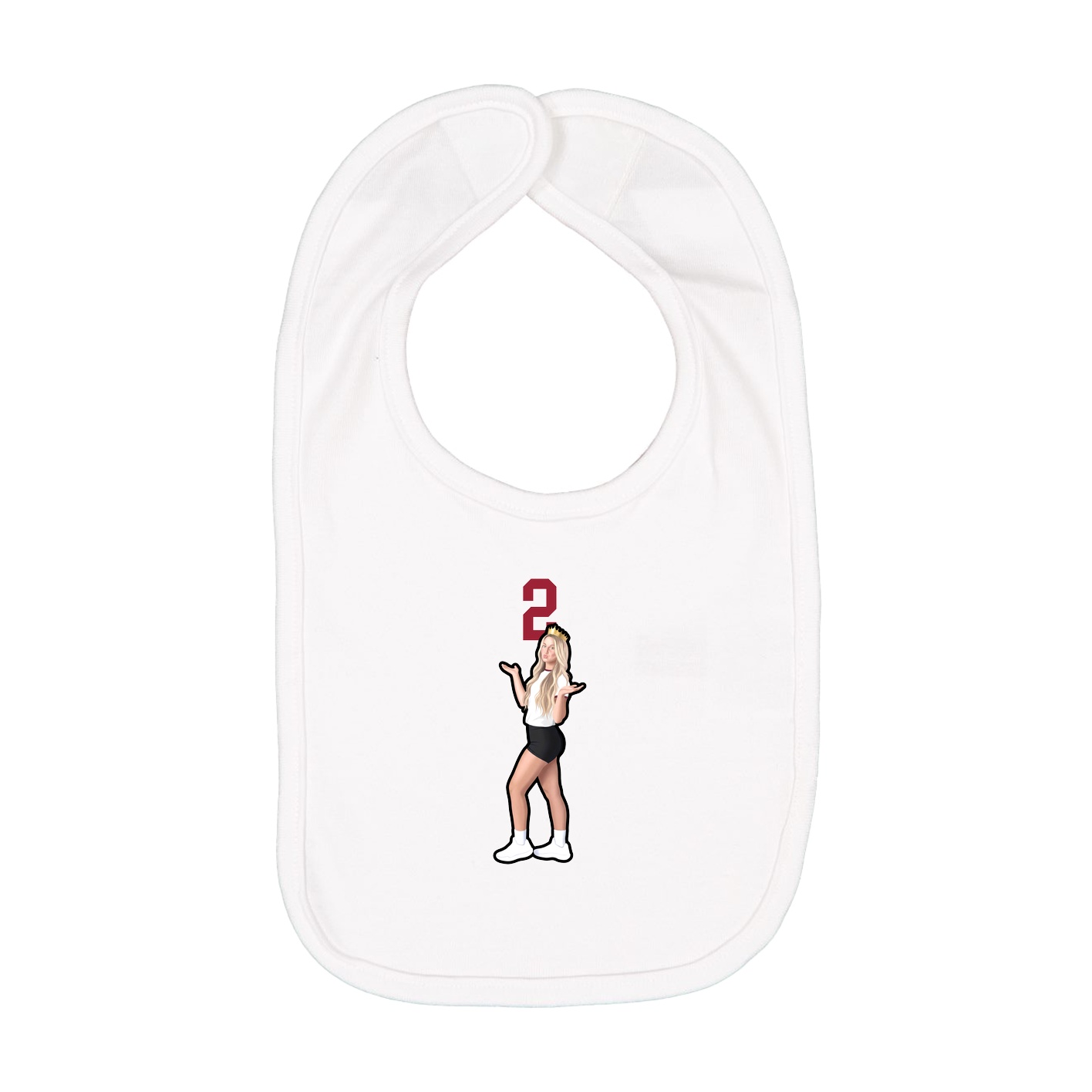 Infant Bib — Number Top in White